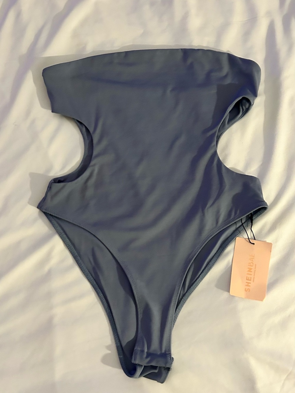 SHEIN Blue Cut-Out One-Piece Bodysuit